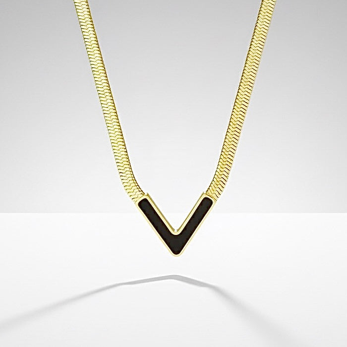 Aurora V Herringbone Necklace