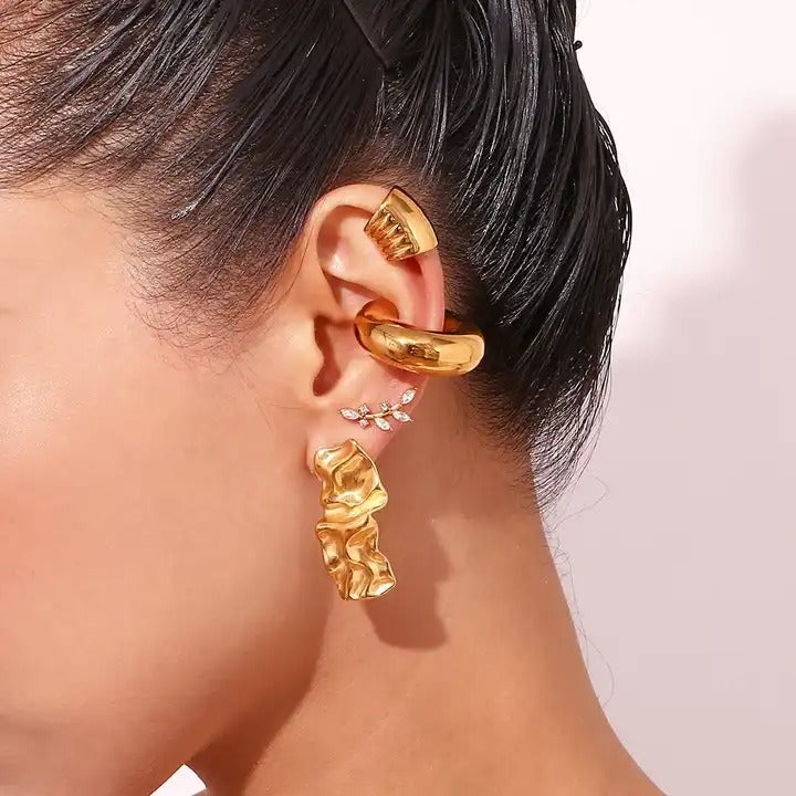 18ct Gold Plated Statement Stud Earrings