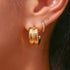 18ct Gold Plated Chunky Double Layer Earrings