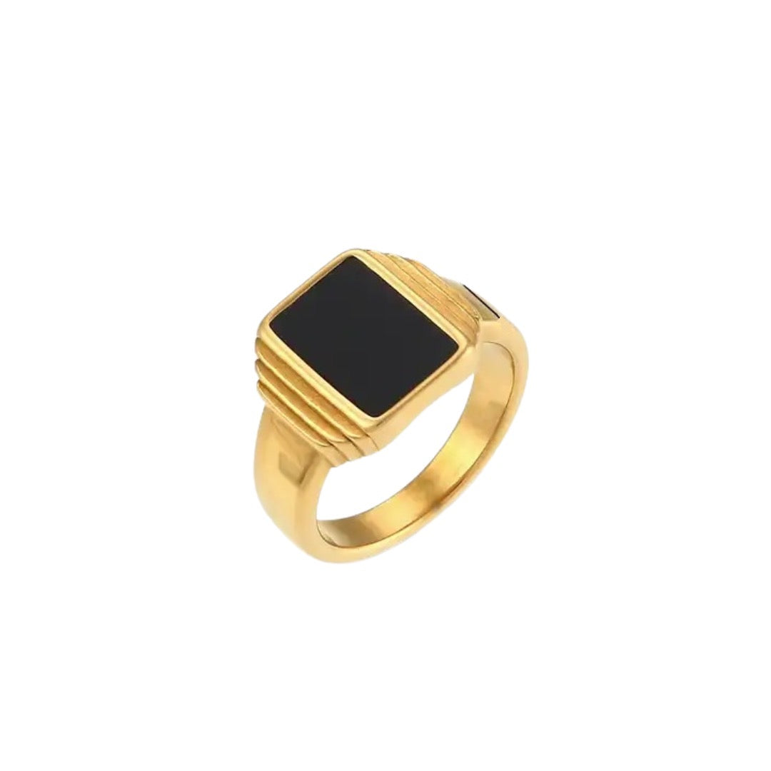 18ct Gold Plated Cuban Zircon Statement Ring
