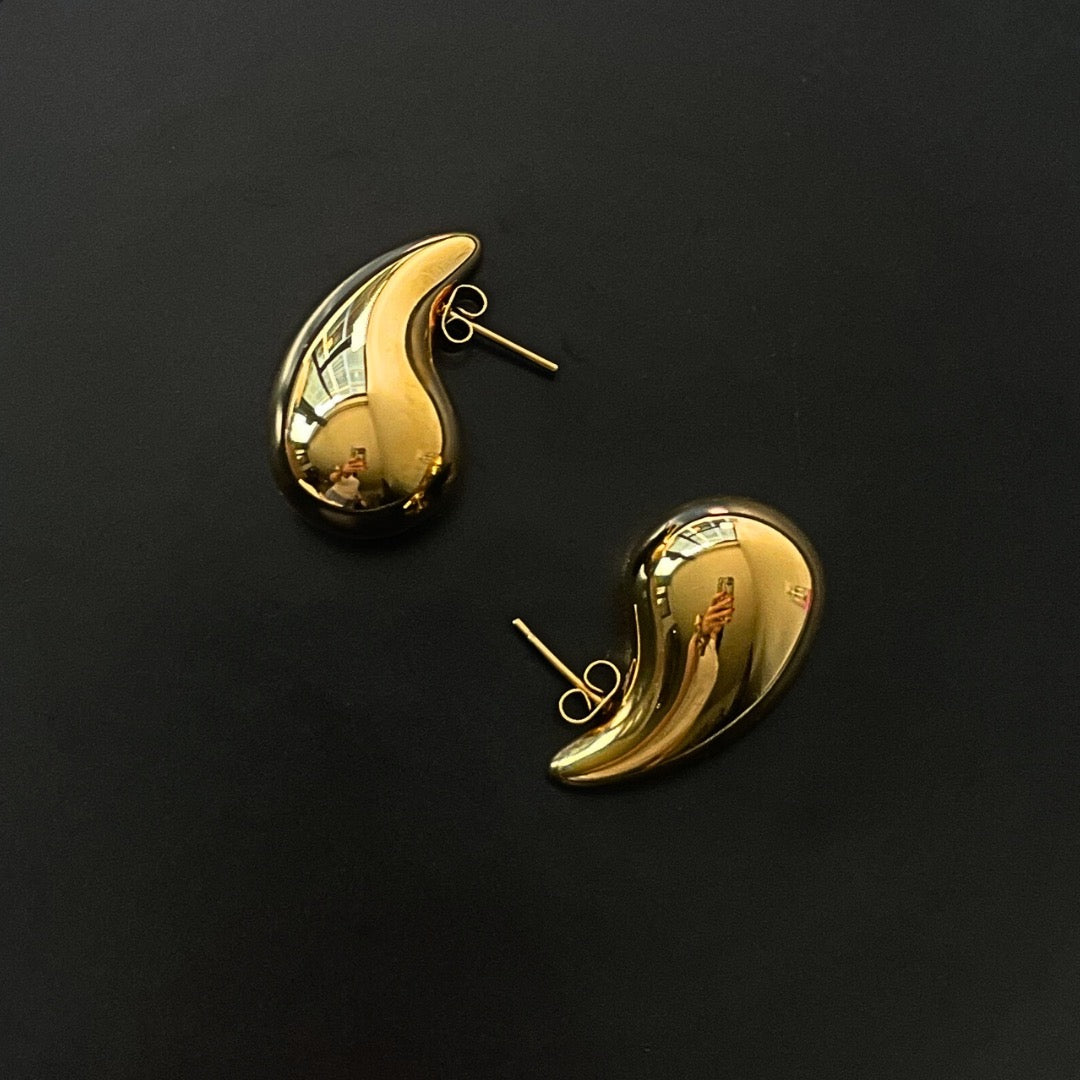 Valda Gold Water Drop Statement Earrings
