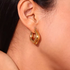 18ct Gold Played Irregular Statement Hoop Earrings