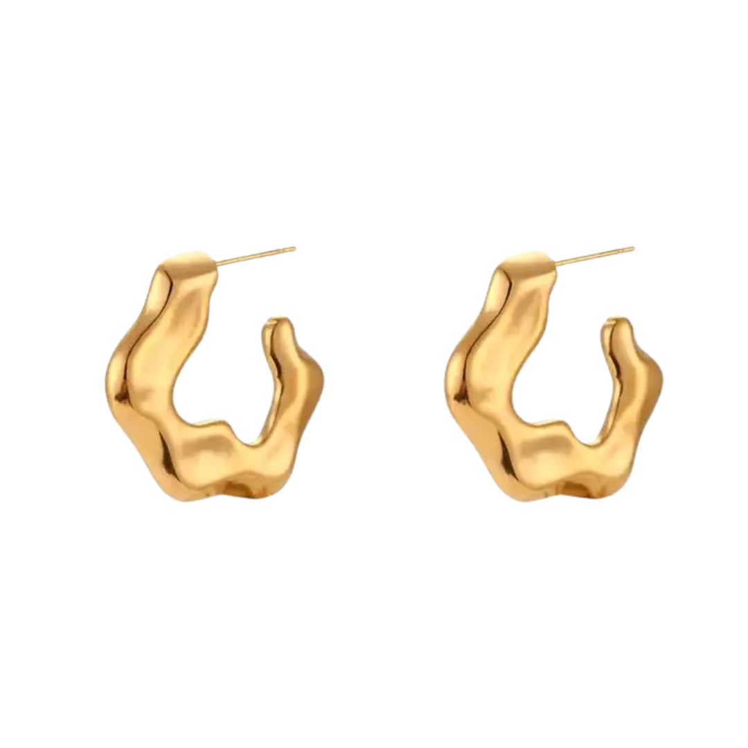 18ct Gold Plated Abstract Statement Earrings