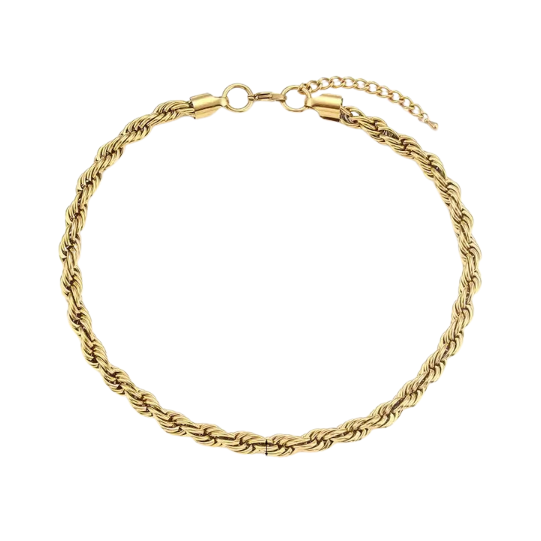 18ct Gold Plated Chunky Knot Rope Chain Necklace
