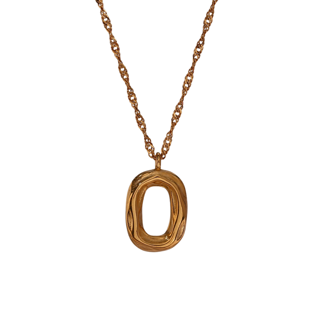 18ct Gold Plated Oval Pendant Necklace