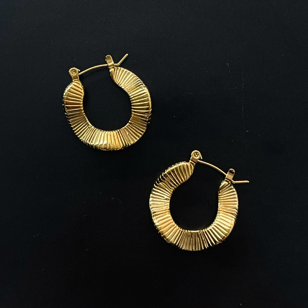 18ct Gold Plated Irregular Hoop Earrings