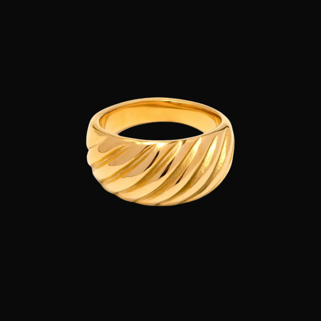 Alessia Gold Chunky Croissant Statement Ring