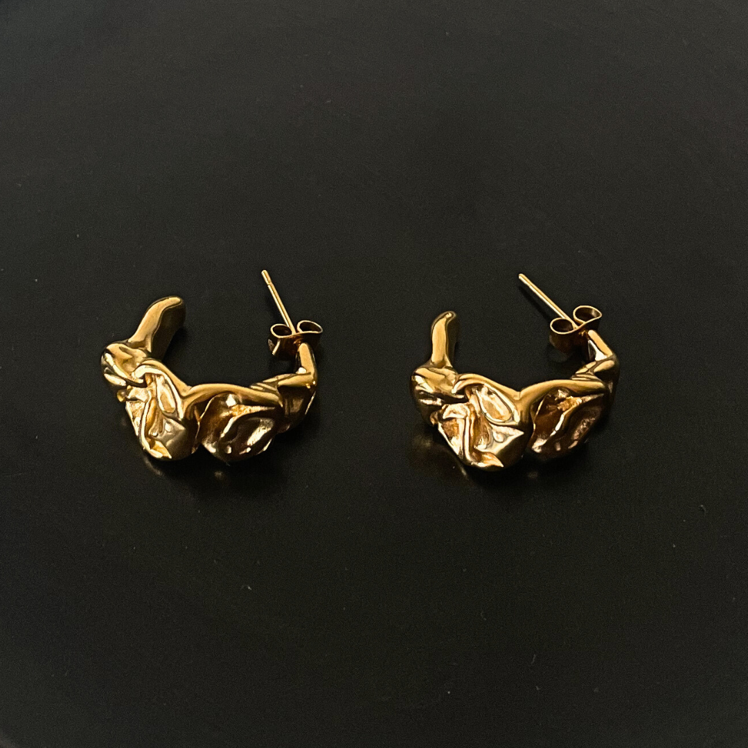 18ct Gold Plated Chunky Hoop Earrings