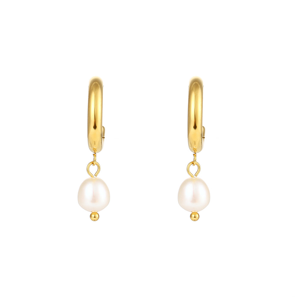 Nalda C Shape Natural Fresh Water Pearl Drop Earrings – Meraki of