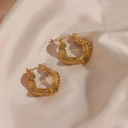 18ct Gold Plated Irregular Hoop Earrings