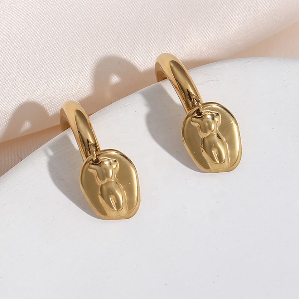 18ct Gold Plated Pendant Drop Earrings