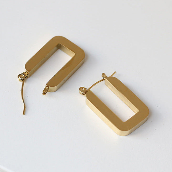 18ct Gold Plated Geometric Hoop Earrings