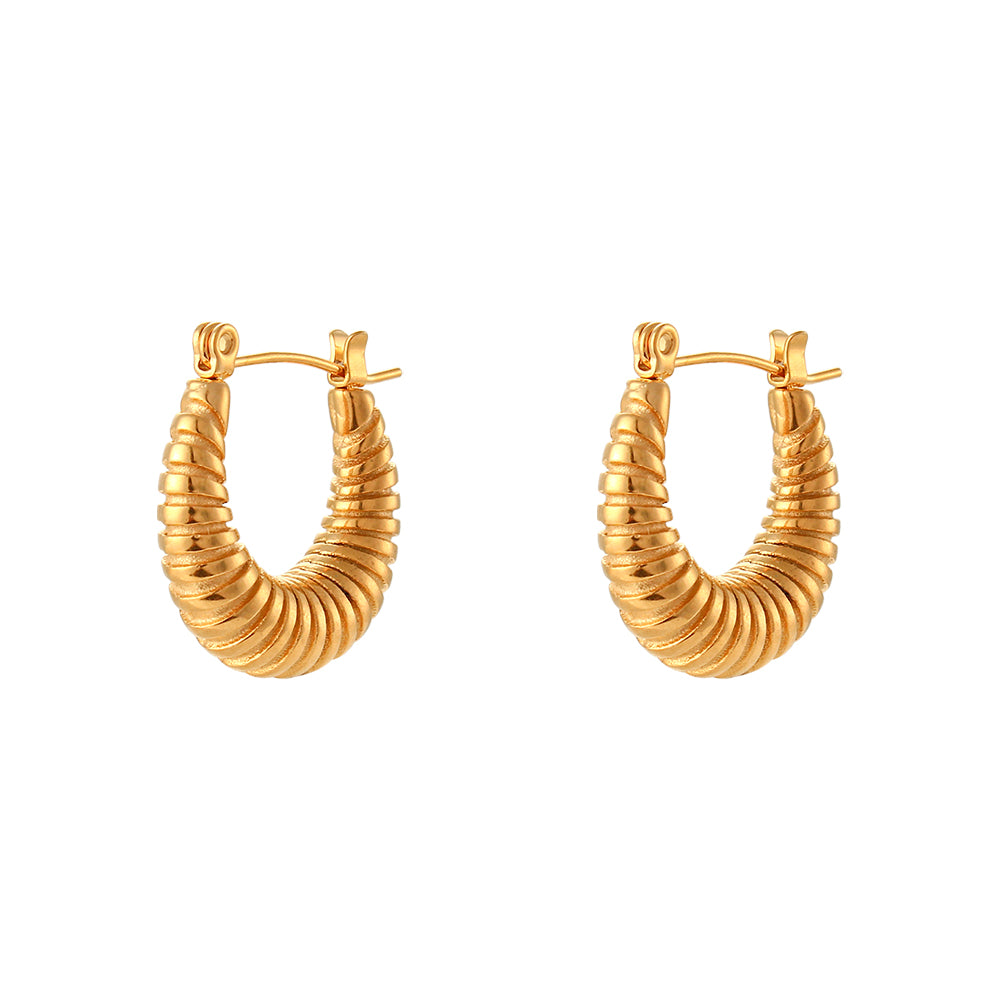 Isana Gold Classic Croissant Hoop Earrings - Meraki of London