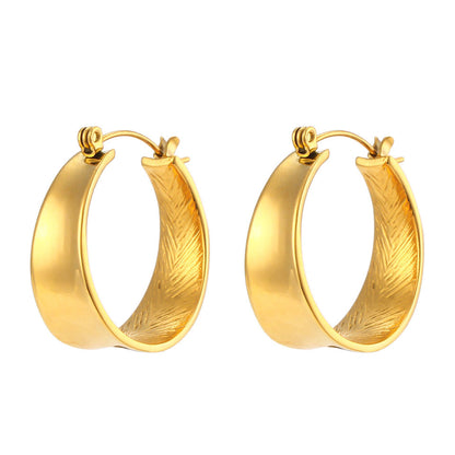 18ct Gold Plated Chunky Hoop Engraved Earrings