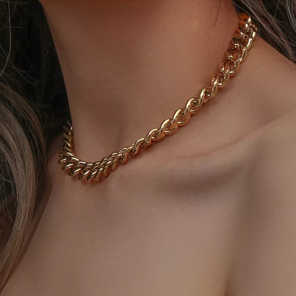 18ct Gold Plated Chunky Chain Necklace