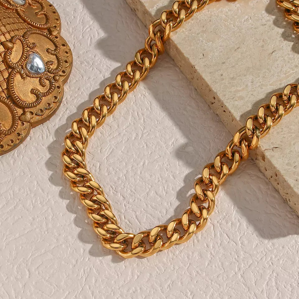 18ct Gold Plated Chunky Chain Necklace