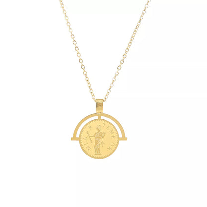 18ct Gold Plated Vintage Engraved Pendant Necklace